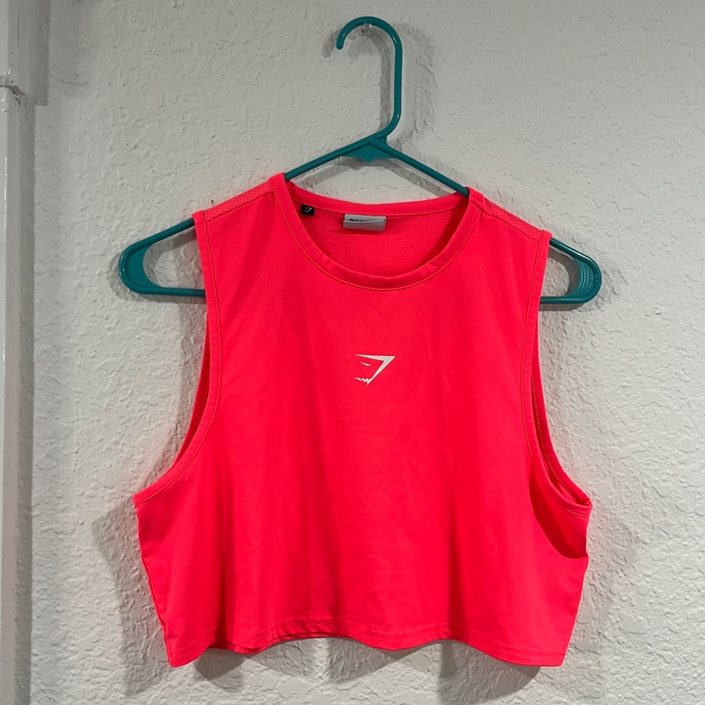 Gymshark Red Sleeveless Muscle Tee Crop